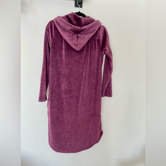 Purple Fleece Hooded Lounge Dress - Picture 6 of 8